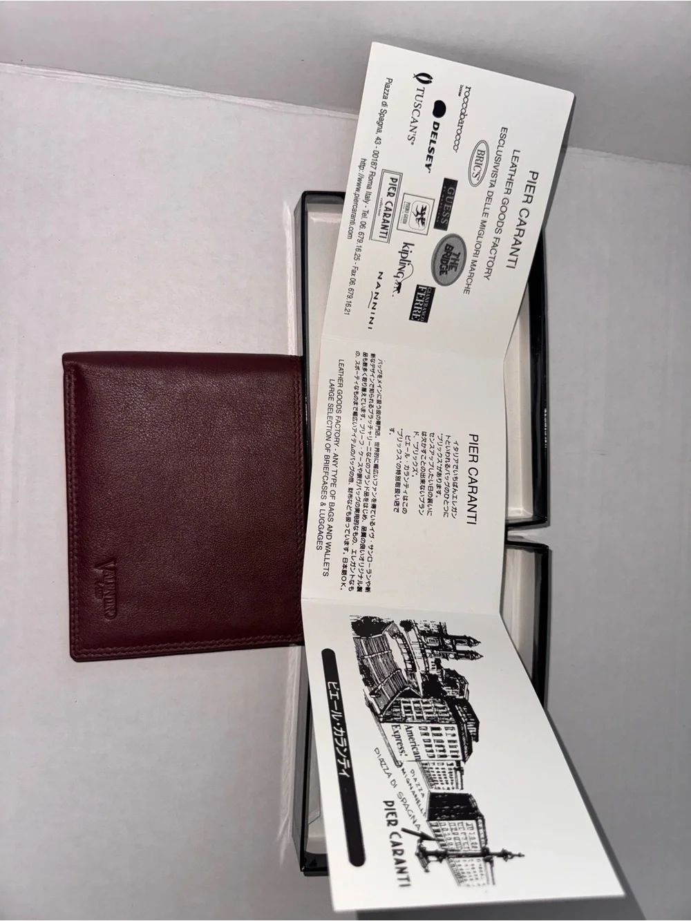 Valentino Men’s Burgundy Leather Wallet Italian